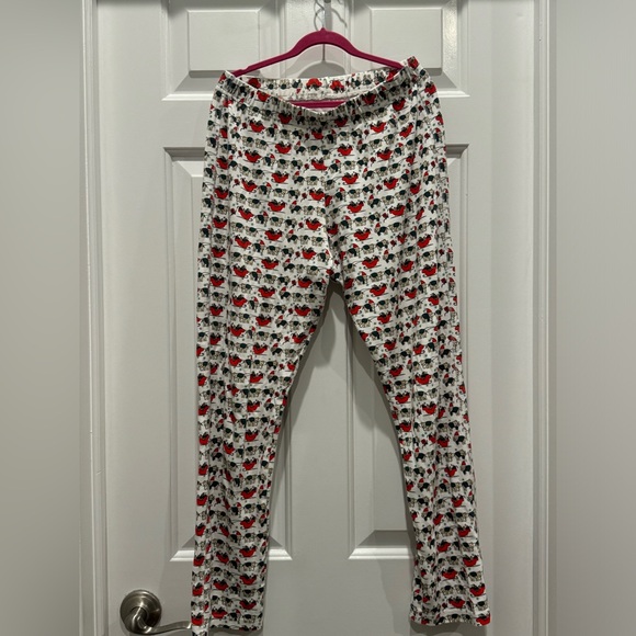 Roller Rabbit Christmas Holly Jolly hathi Pajama set Top Pants Lounge Xmas XS - Picture 6 of 10
